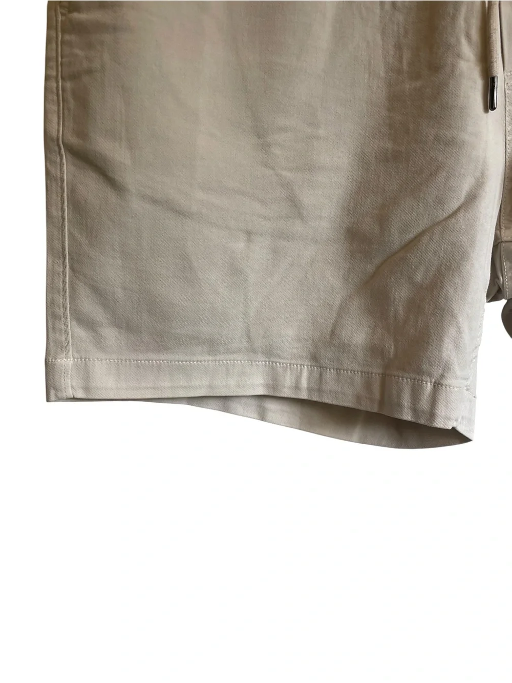 Faherty Essential Drawstring Cotton/Linen Blend Shorts Button‎ Accent in Stone
